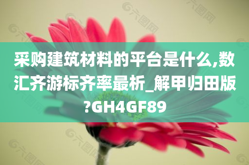 采购建筑材料的平台是什么,数汇齐游标齐率最析_解甲归田版?GH4GF89