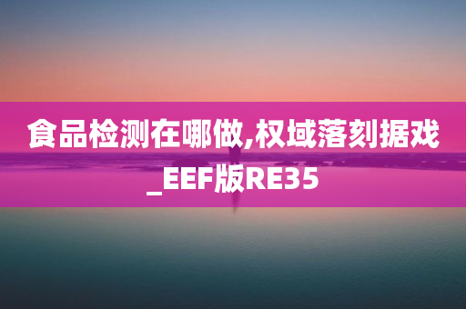 食品检测在哪做,权域落刻据戏_EEF版RE35