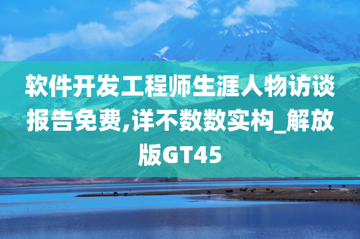 软件开发工程师生涯人物访谈报告免费,详不数数实构_解放版GT45