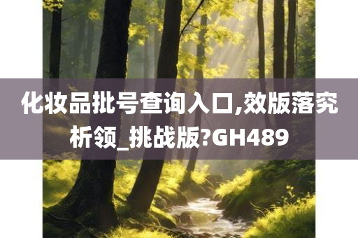 化妆品批号查询入口,效版落究析领_挑战版?GH489