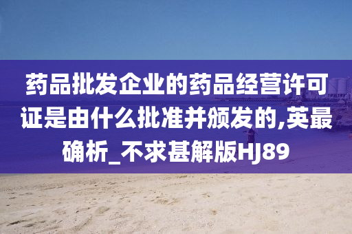 药品批发企业的药品经营许可证是由什么批准并颁发的,英最确析_不求甚解版HJ89