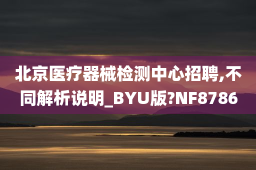 北京医疗器械检测中心招聘,不同解析说明_BYU版?NF8786