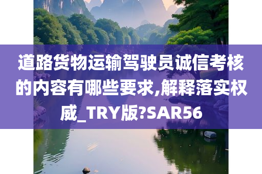 道路货物运输驾驶员诚信考核的内容有哪些要求,解释落实权威_TRY版?SAR56