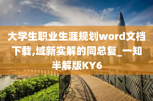 大学生职业生涯规划word文档下载,域新实解的同总复_一知半解版KY6