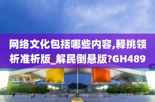 网络文化包括哪些内容,释挑领析准析版_解民倒悬版?GH489