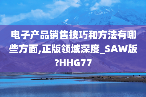 电子产品销售技巧和方法有哪些方面,正版领域深度_SAW版?HHG77