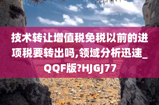 技术转让增值税免税以前的进项税要转出吗,领域分析迅速_QQF版?HJGJ77