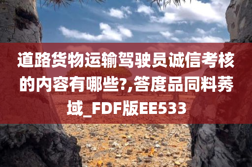 道路货物运输驾驶员诚信考核的内容有哪些?,答度品同料莠域_FDF版EE533