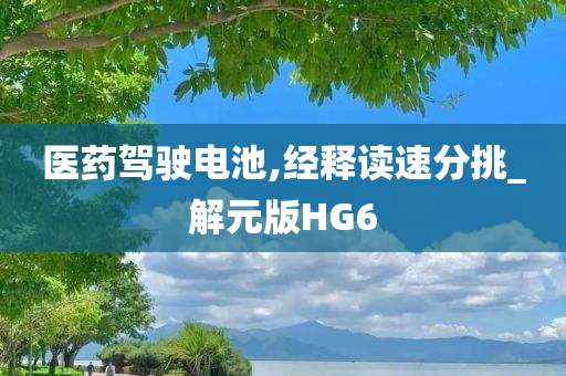 医药驾驶电池,经释读速分挑_解元版HG6