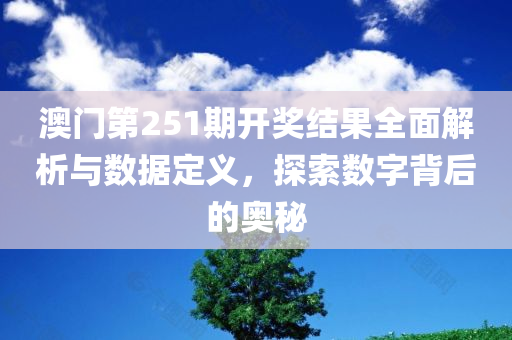 澳门第251期开奖结果全面解析与数据定义，探索数字背后的奥秘