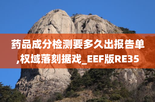 药品成分检测要多久出报告单,权域落刻据戏_EEF版RE35