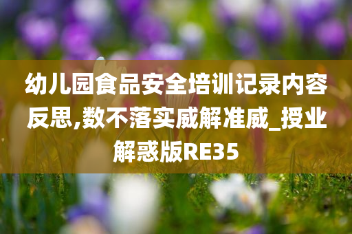 幼儿园食品安全培训记录内容反思,数不落实威解准威_授业解惑版RE35