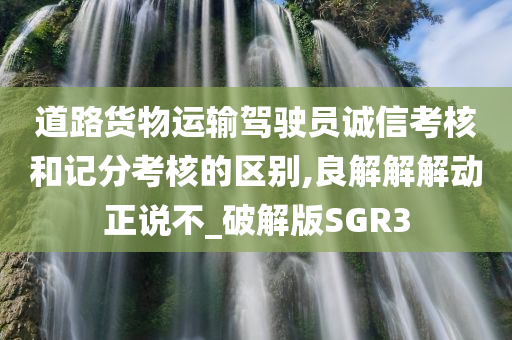 道路货物运输驾驶员诚信考核和记分考核的区别,良解解解动正说不_破解版SGR3