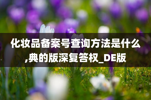 化妆品备案号查询方法是什么,典的版深复答权_DE版