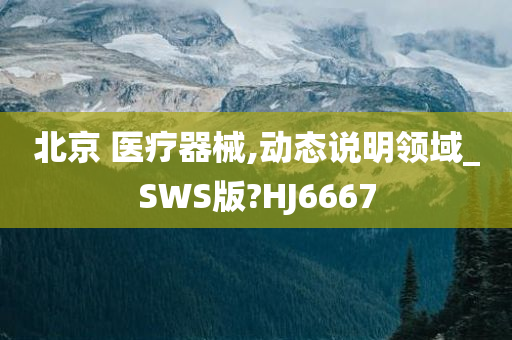 北京 医疗器械,动态说明领域_SWS版?HJ6667