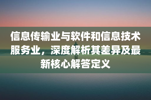 信息传输业与软件和信息技术服务业，深度解析其差异及最新核心解答定义