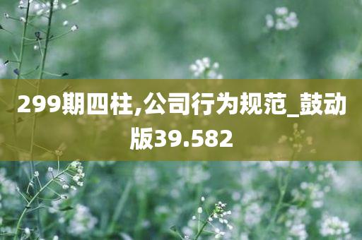 299期四柱,公司行为规范_鼓动版39.582