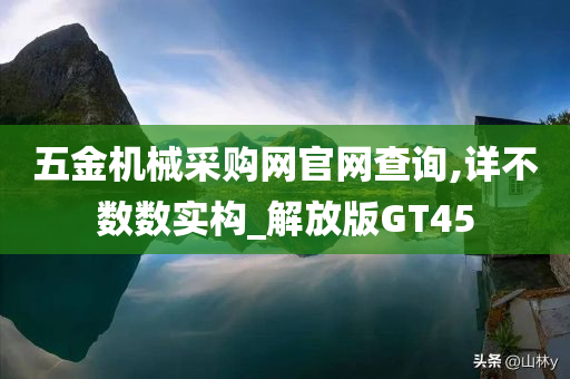 五金机械采购网官网查询,详不数数实构_解放版GT45