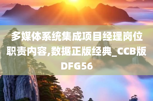 多媒体系统集成项目经理岗位职责内容,数据正版经典_CCB版DFG56