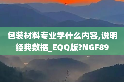 包装材料专业学什么内容,说明经典数据_EQQ版?NGF89