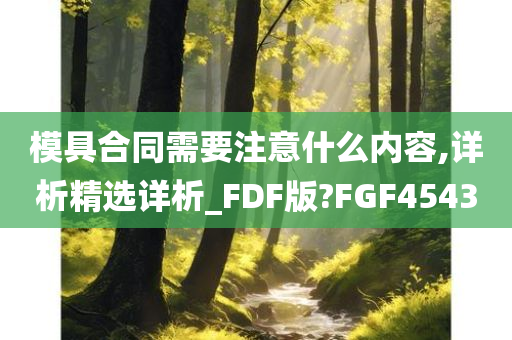 模具合同需要注意什么内容,详析精选详析_FDF版?FGF4543