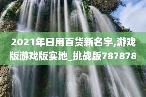 2021年日用百货新名字,游戏版游戏版实地_挑战版787878