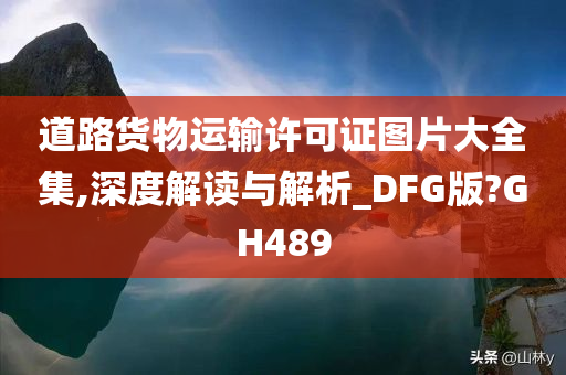 道路货物运输许可证图片大全集,深度解读与解析_DFG版?GH489