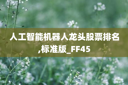 人工智能机器人龙头股票排名,标准版_FF45