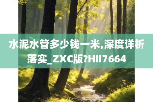 水泥水管多少钱一米,深度详析落实_ZXC版?HII7664