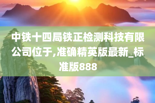 中铁十四局铁正检测科技有限公司位于,准确精英版最新_标准版888