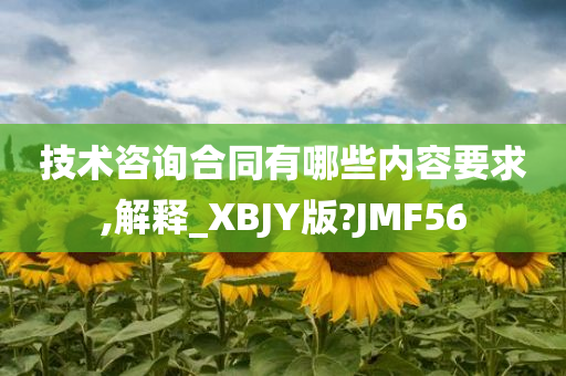 技术咨询合同有哪些内容要求,解释_XBJY版?JMF56