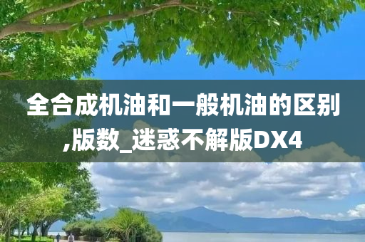 全合成机油和一般机油的区别,版数_迷惑不解版DX4