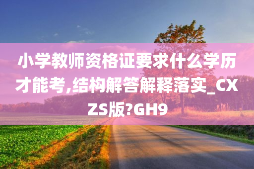 小学教师资格证要求什么学历才能考,结构解答解释落实_CXZS版?GH9