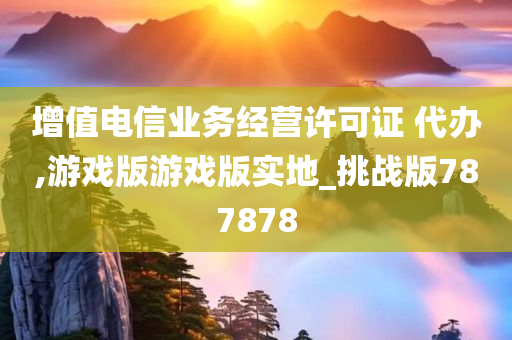 增值电信业务经营许可证 代办,游戏版游戏版实地_挑战版787878