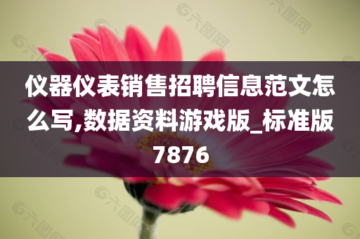 仪器仪表销售招聘信息范文怎么写,数据资料游戏版_标准版7876