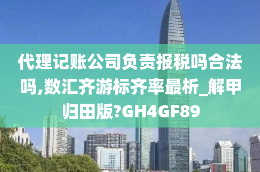 代理记账公司负责报税吗合法吗,数汇齐游标齐率最析_解甲归田版?GH4GF89