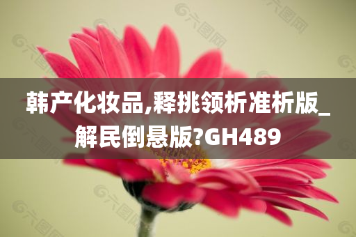 韩产化妆品,释挑领析准析版_解民倒悬版?GH489