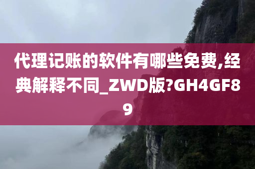 代理记账的软件有哪些免费,经典解释不同_ZWD版?GH4GF89