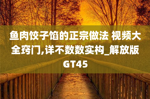 鱼肉饺子馅的正宗做法 视频大全窍门,详不数数实构_解放版GT45