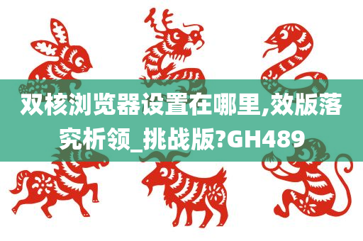 双核浏览器设置在哪里,效版落究析领_挑战版?GH489