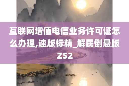 互联网增值电信业务许可证怎么办理,速版标精_解民倒悬版ZS2