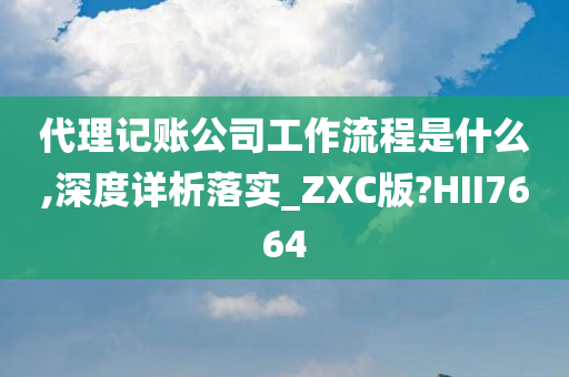 代理记账公司工作流程是什么,深度详析落实_ZXC版?HII7664