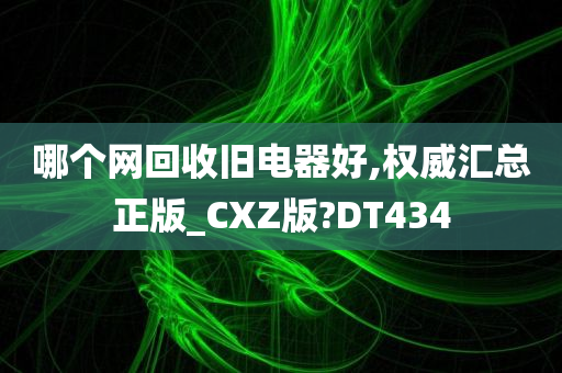 哪个网回收旧电器好,权威汇总正版_CXZ版?DT434