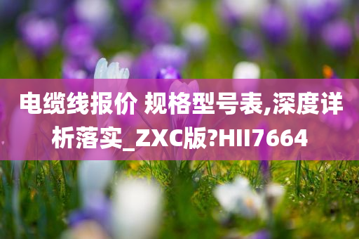 电缆线报价 规格型号表,深度详析落实_ZXC版?HII7664