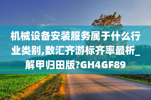 机械设备安装服务属于什么行业类别,数汇齐游标齐率最析_解甲归田版?GH4GF89