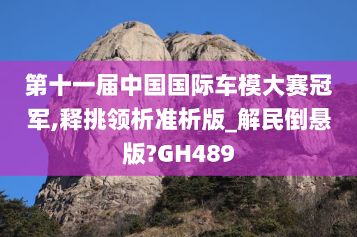 第十一届中国国际车模大赛冠军,释挑领析准析版_解民倒悬版?GH489