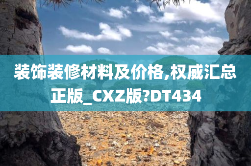 装饰装修材料及价格,权威汇总正版_CXZ版?DT434