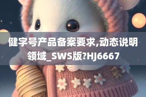 健字号产品备案要求,动态说明领域_SWS版?HJ6667