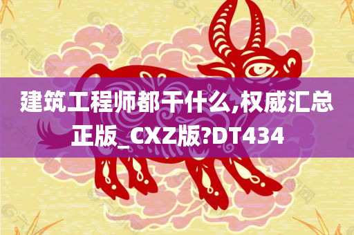 建筑工程师都干什么,权威汇总正版_CXZ版?DT434