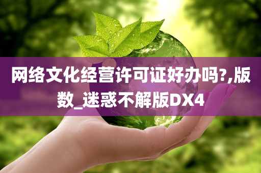 网络文化经营许可证好办吗?,版数_迷惑不解版DX4